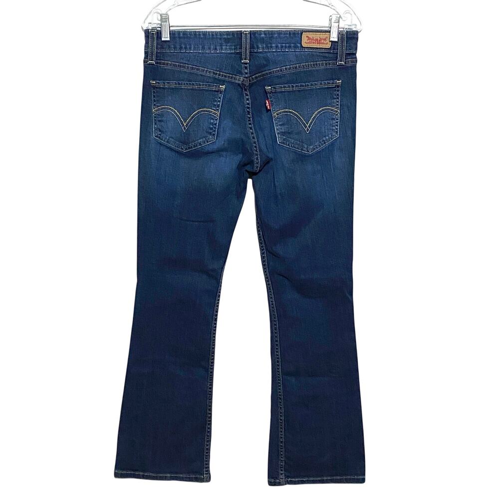 Levis 518 Super Low Blue Bootcut Jeans Womens 9M Dark Wash Y2K Classic Stretch - Picture 2 of 9
